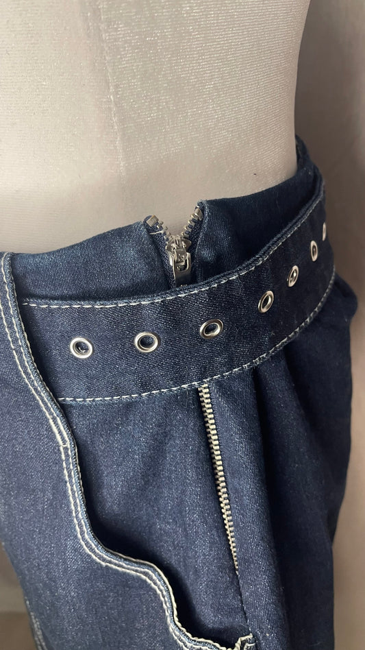MED Jean Skirt with Belt Detail