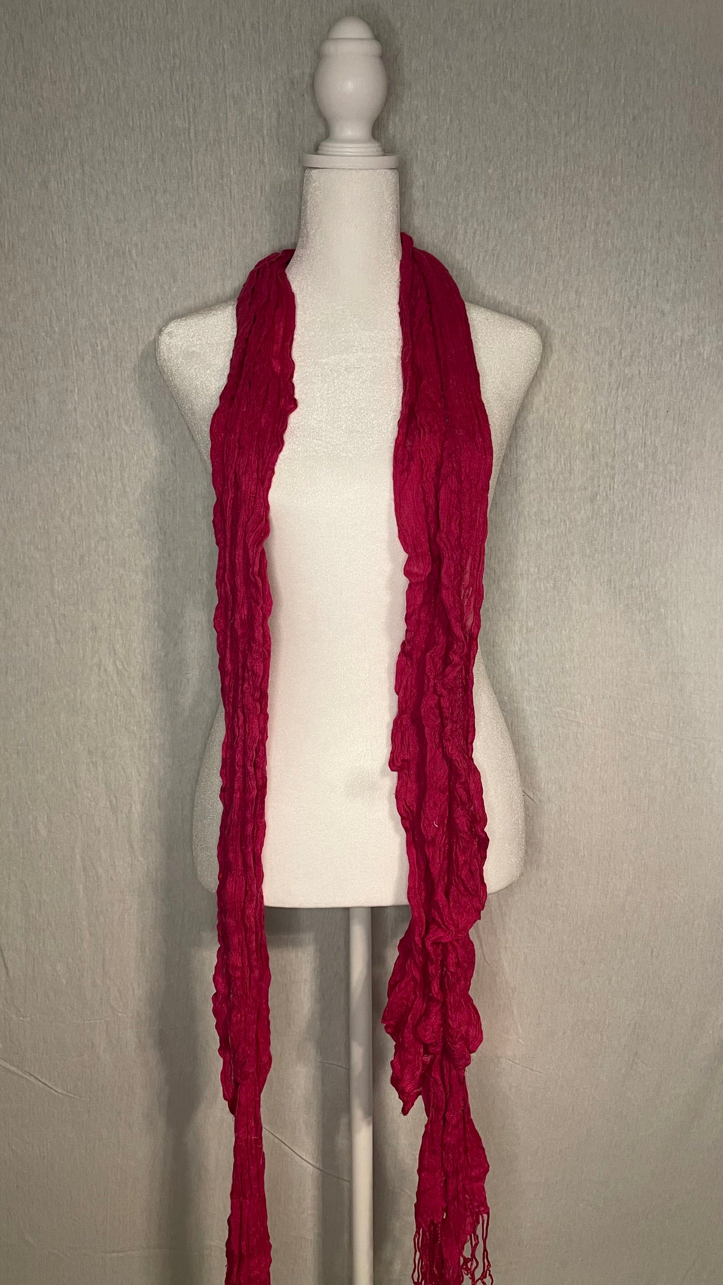 Hot Pink Ruffle Scarf