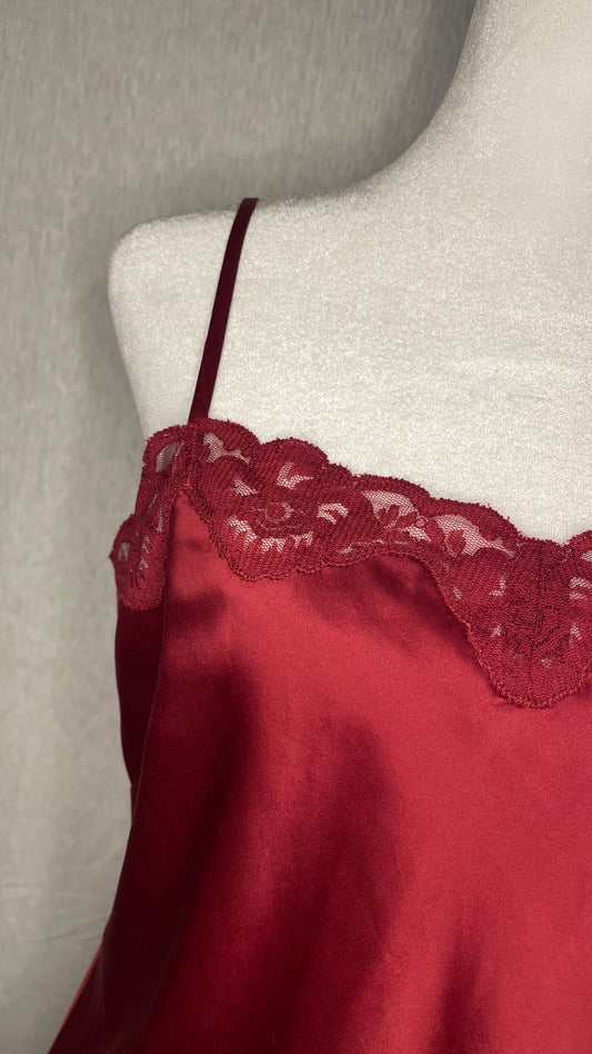SIZE 6 Ann Taylor Red Lace Satin Cami