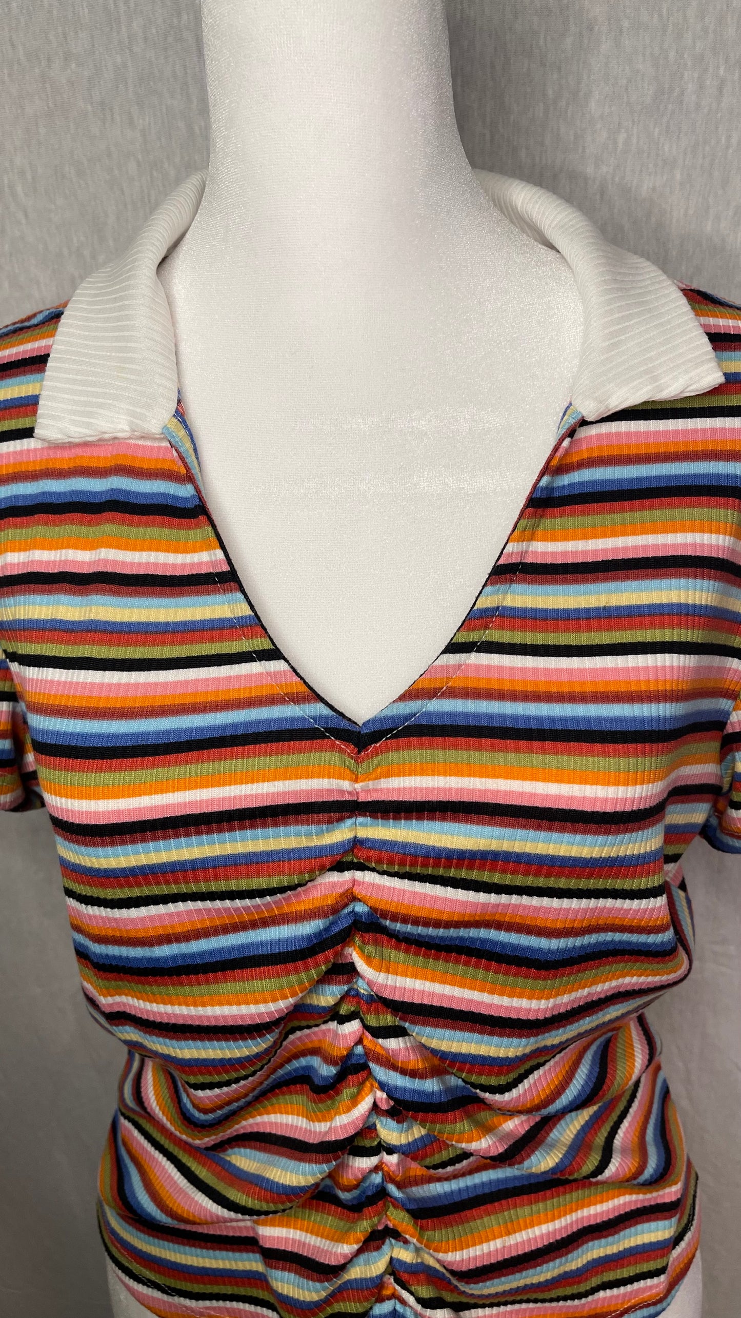 XL Rue 21 Striped Crop Top