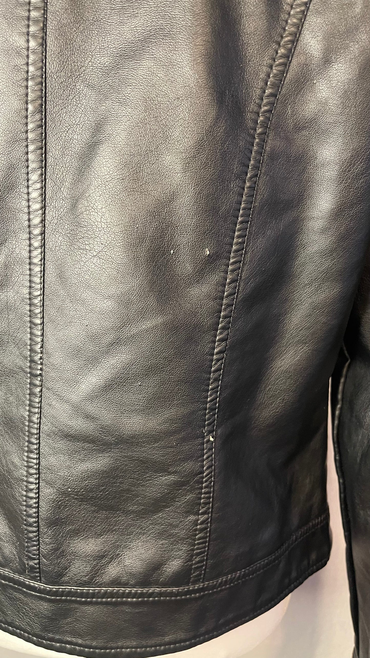 SM Faux Leather Jacket Zipper Details