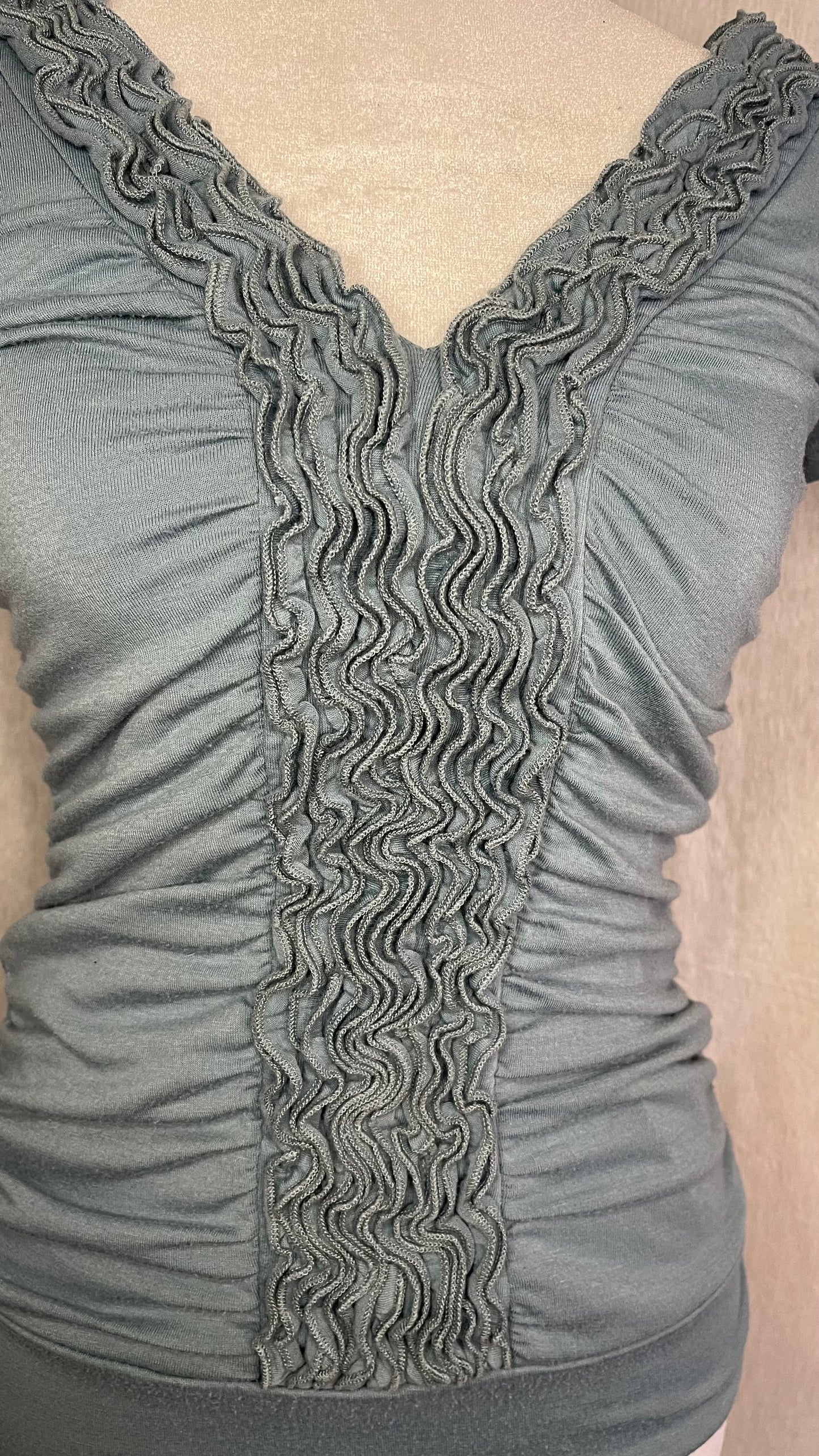 SM Y2K Blue/Green Ruffle Top