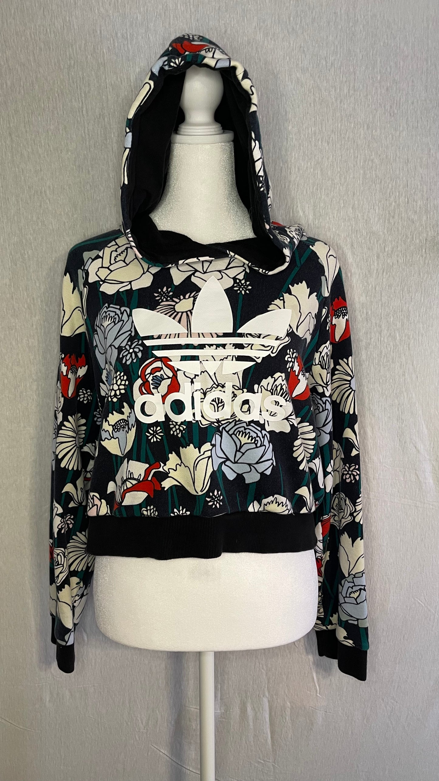 LG Adidas Cropped Floral Hoodie