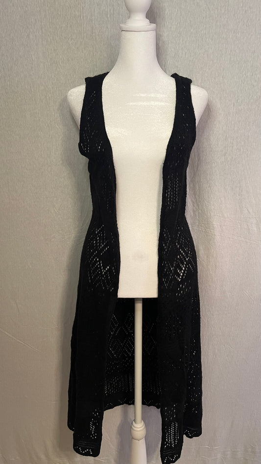 LG No Boundaries Black Knit Sleeveless Cardigan