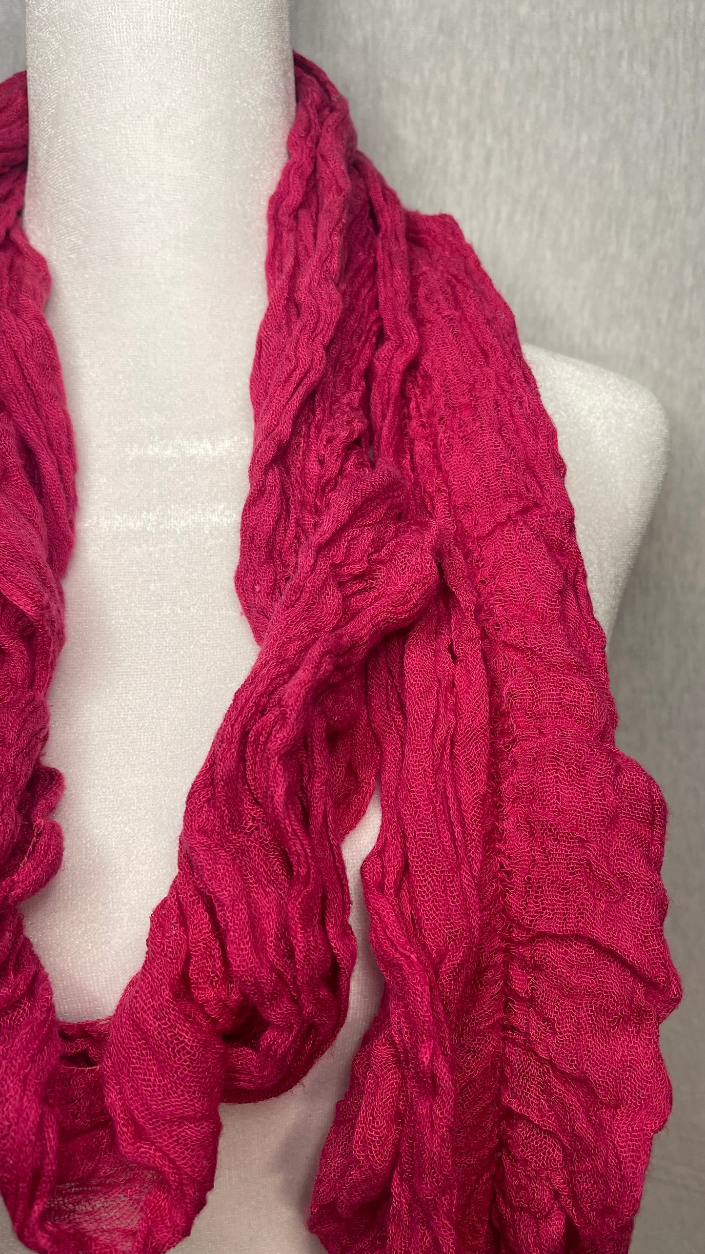 Hot Pink Ruffle Scarf