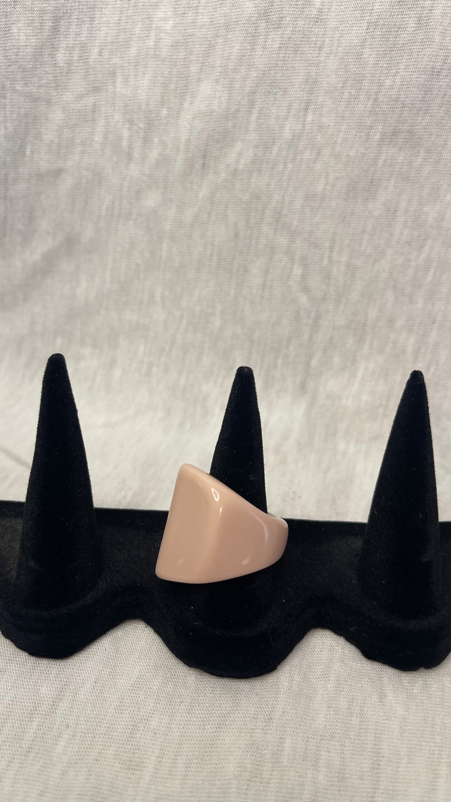 Baby Pink Chunky Geometric Ring