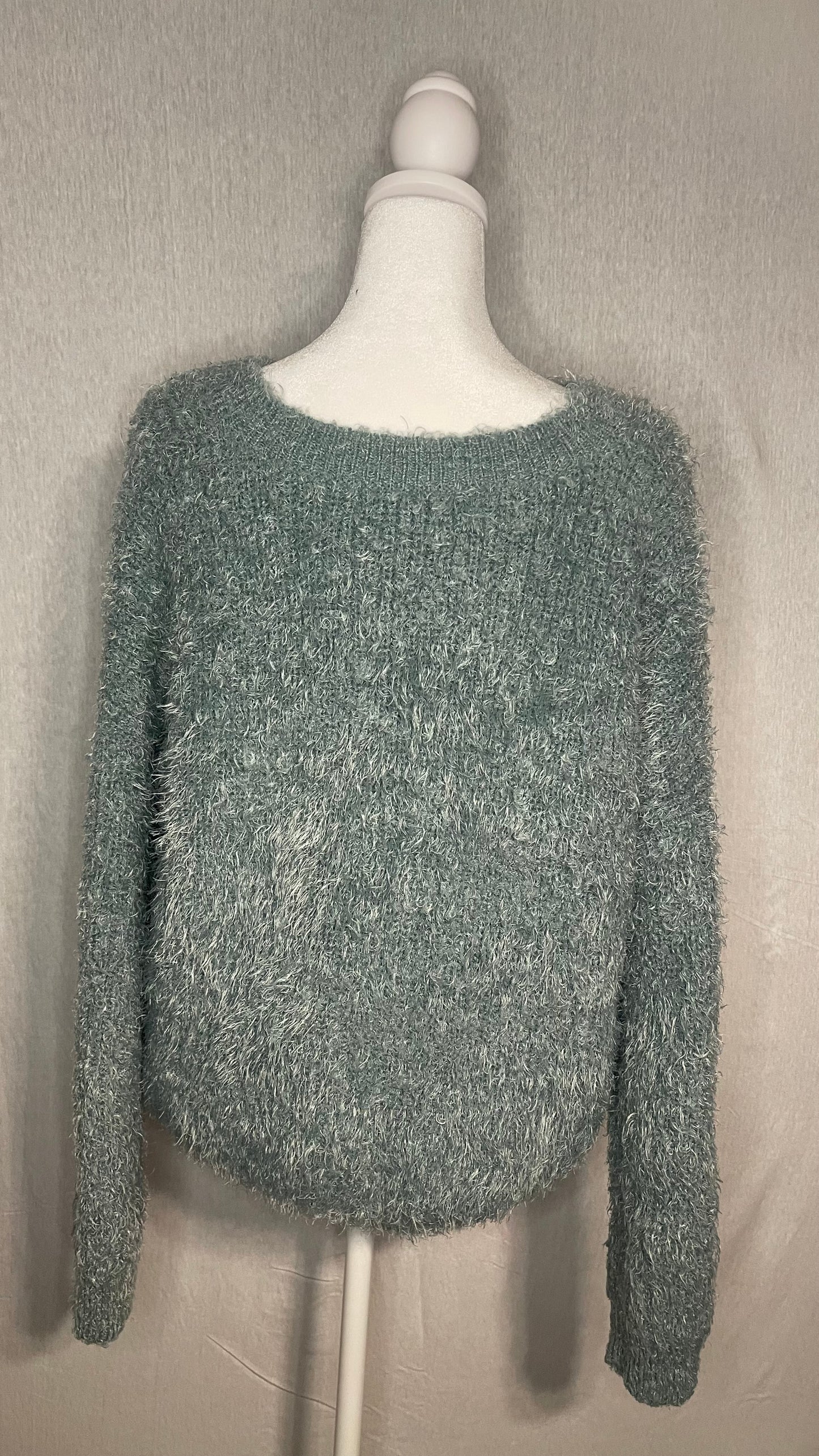 LG Seafoam Green Fuzzy Sweater