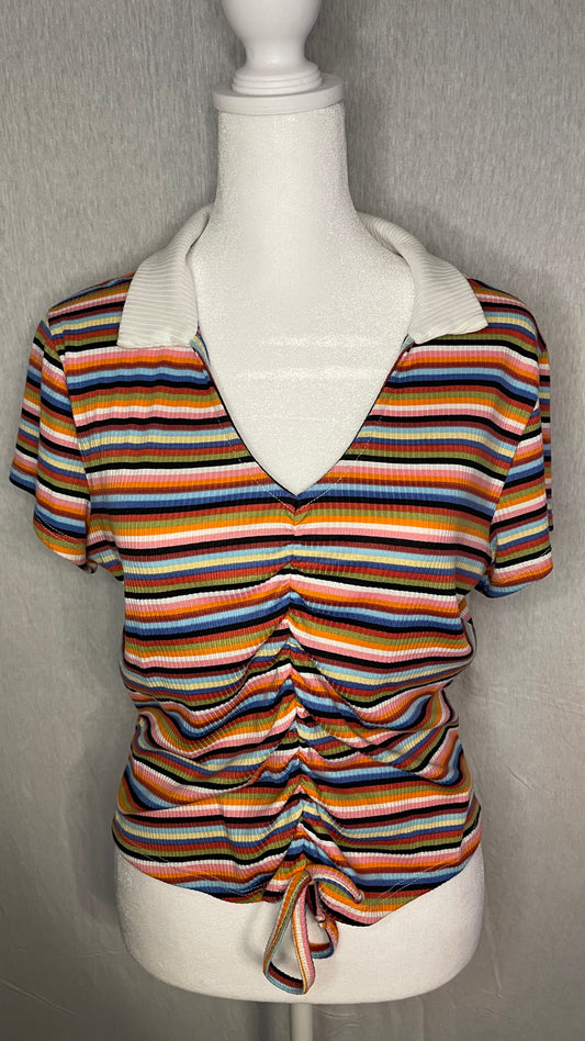 XL Rue 21 Striped Crop Top