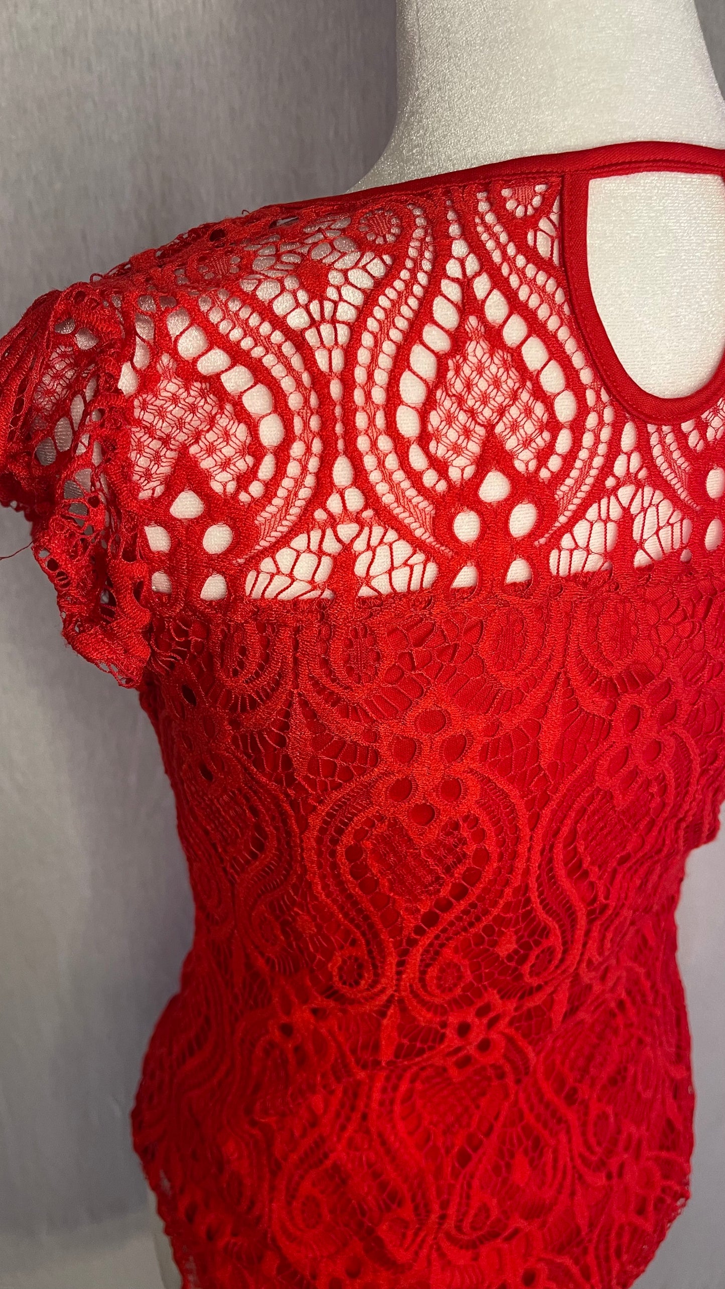 SM Red Lace No Boundaries Top