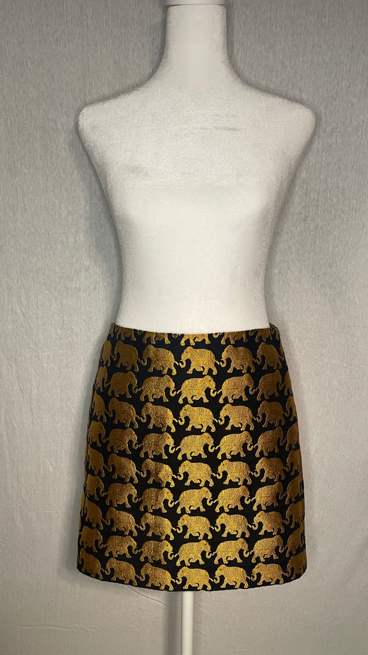 Size 00 J Crew Elephant Print Skirt