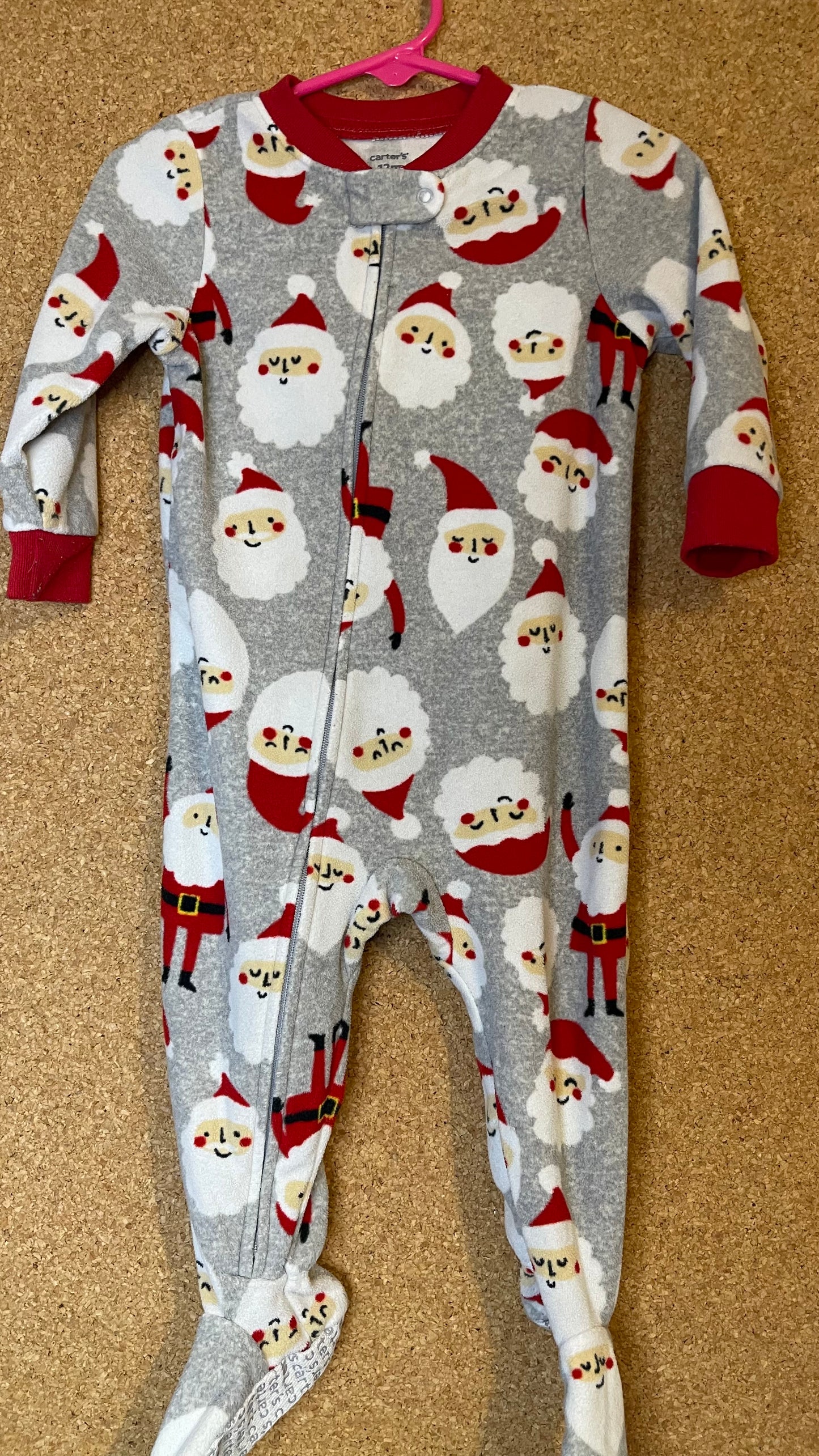 12 Months Santa Footie Pajamas