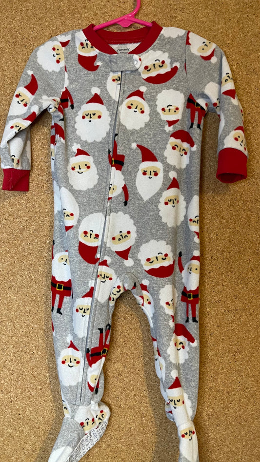 12 Months Santa Footie Pajamas