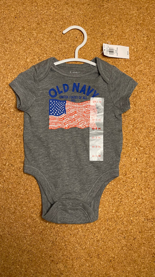 0-3 MO NWT Gray Old Navy Onesie