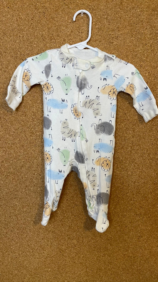 3 Months Zoo Animal Print Sleeper