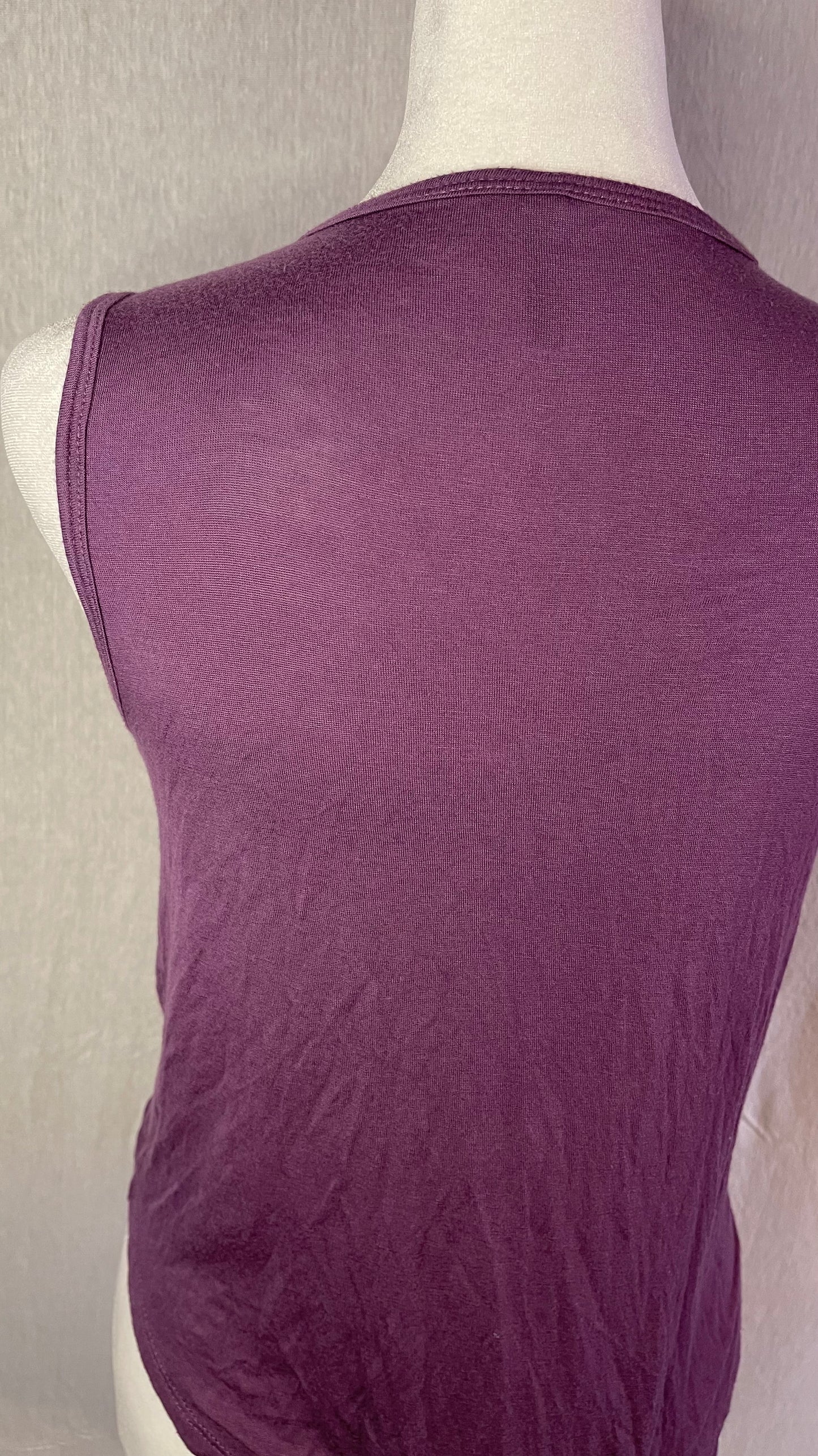 MED Purple Front Criss-Cross Detail Top