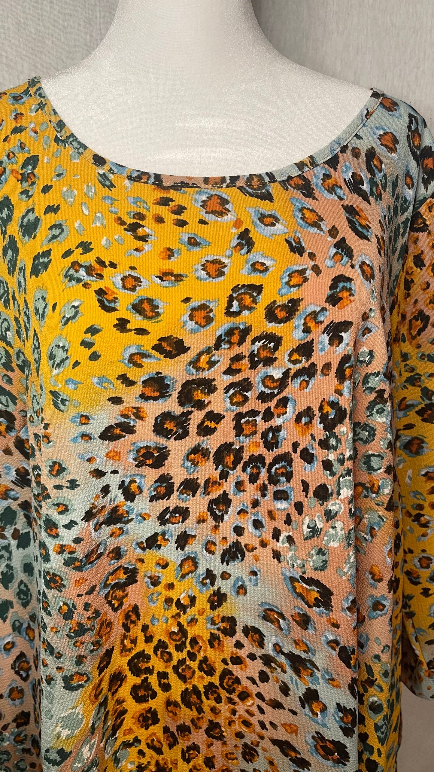 XL/XXL Color Splash Cheetah Print Dress
