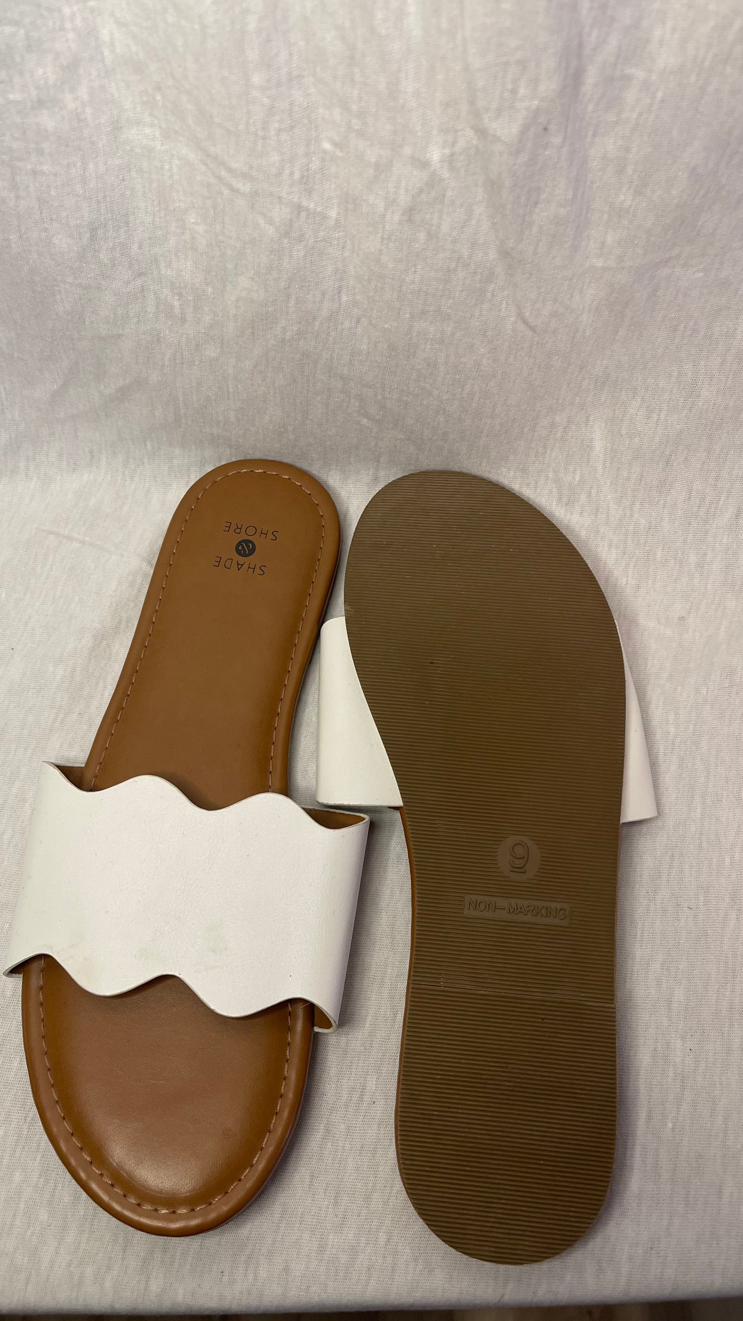 Size 9 Slip-on White Sandals