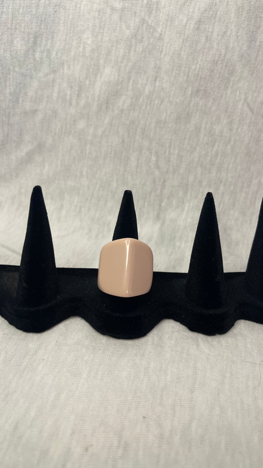 Baby Pink Chunky Geometric Ring