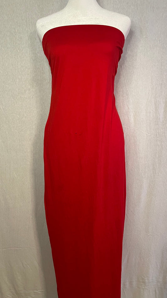 M/L Red Ankle Length Strapless Bodycon Dress