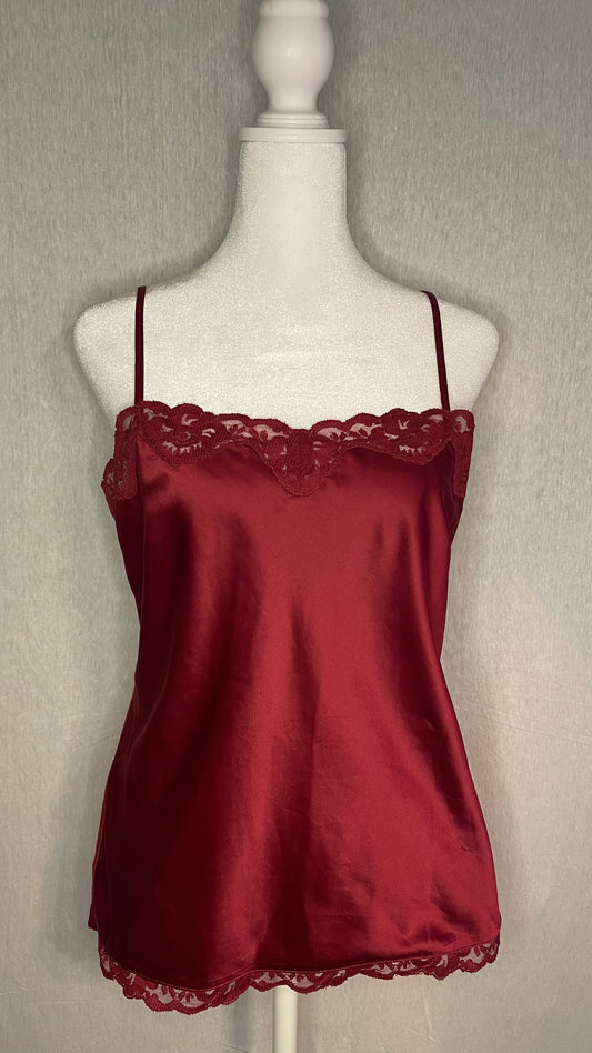 SIZE 6 Ann Taylor Red Lace Satin Cami