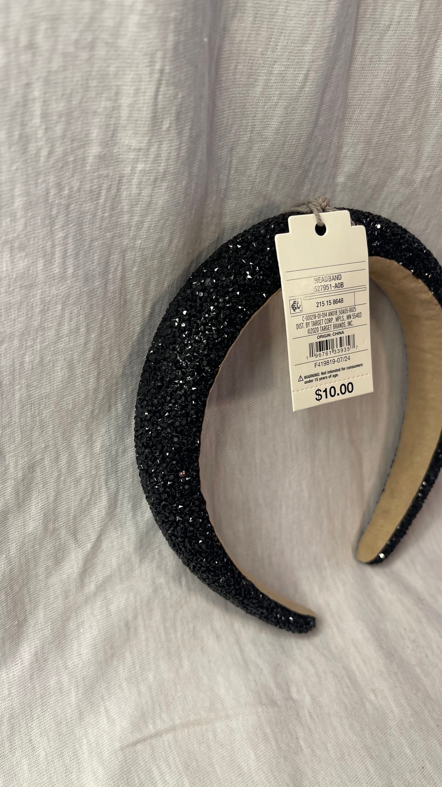 NWT / Little Girls Black Sparkly Headband