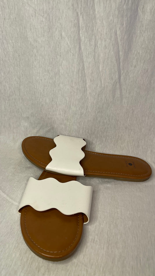 Size 9 Slip-on White Sandals