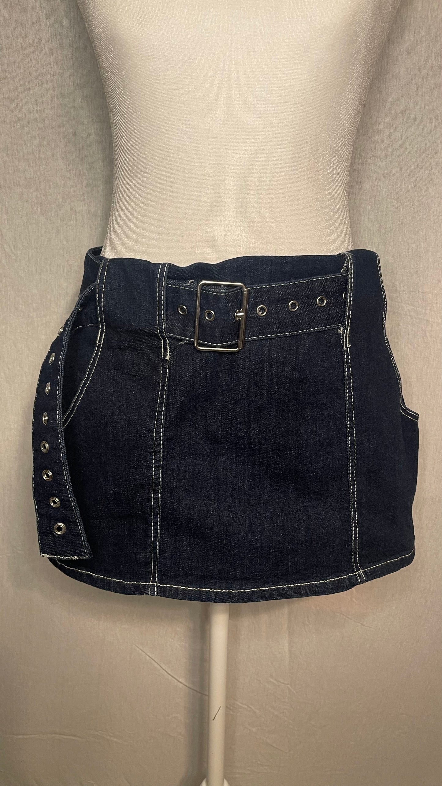 MED Jean Skirt with Belt Detail