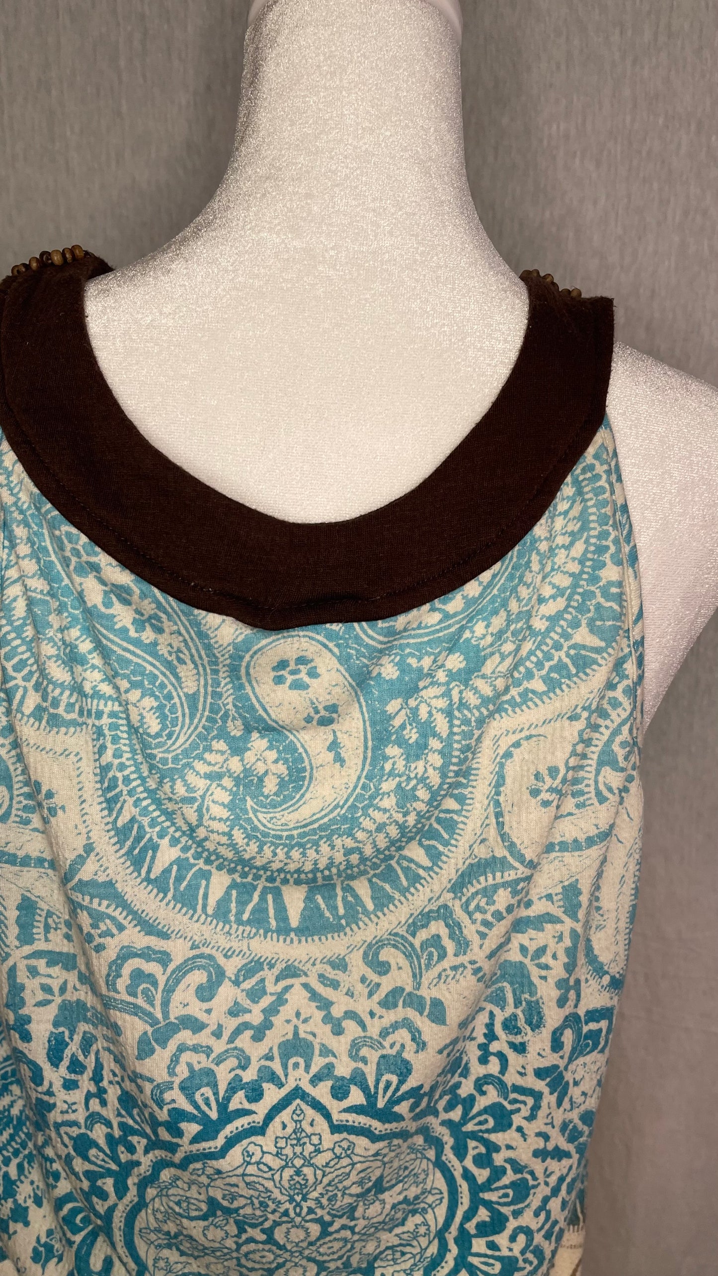 MED Cato Brown and Blue Sleeveless Top