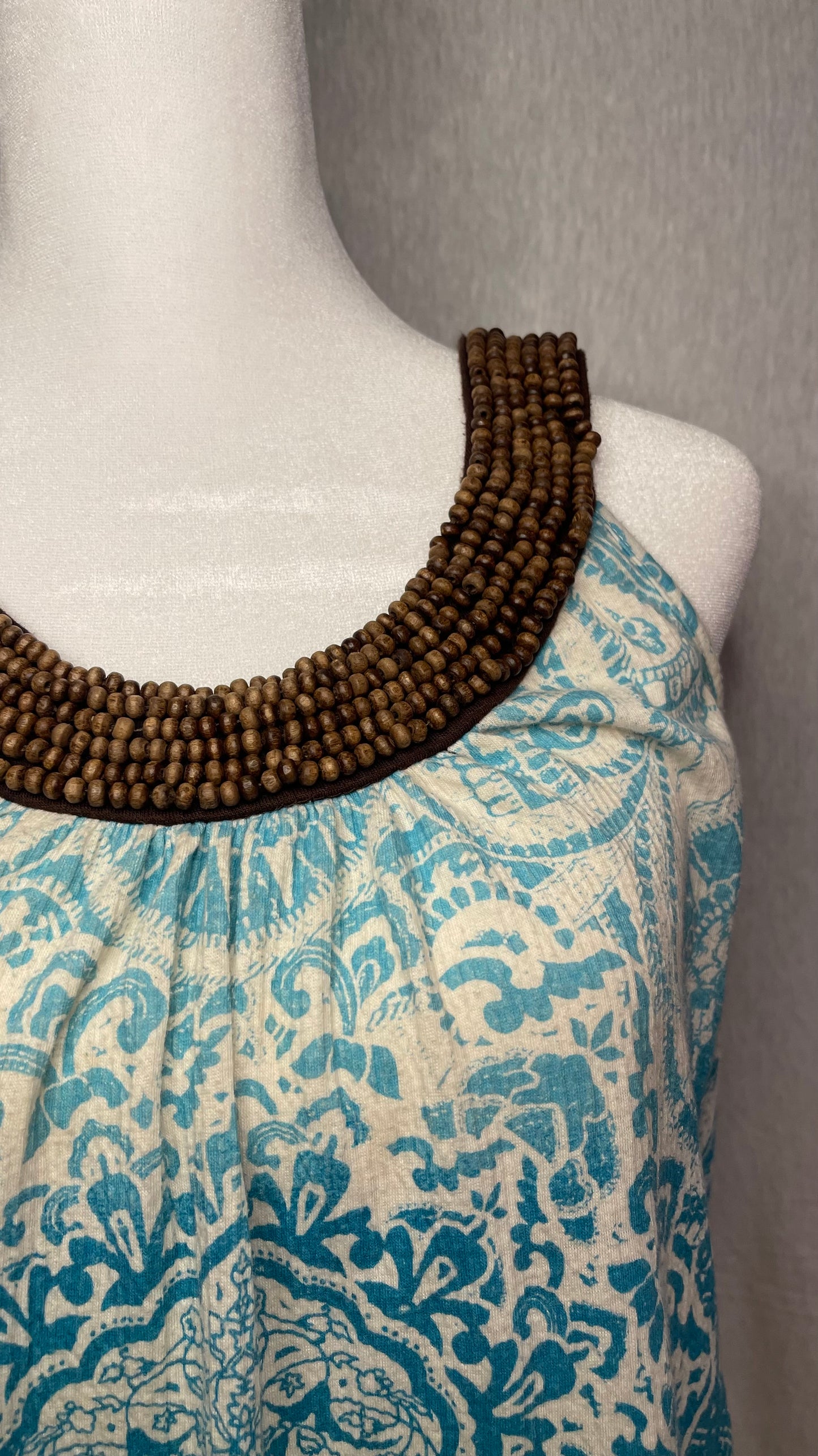 MED Cato Brown and Blue Sleeveless Top