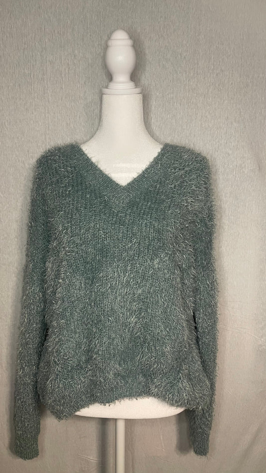 LG Seafoam Green Fuzzy Sweater