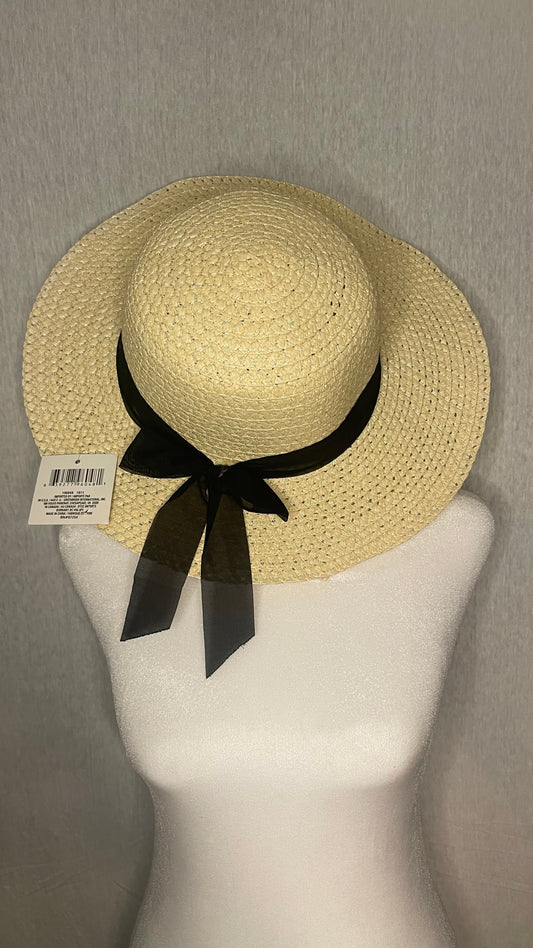 NWT Black Bow Sun Hat