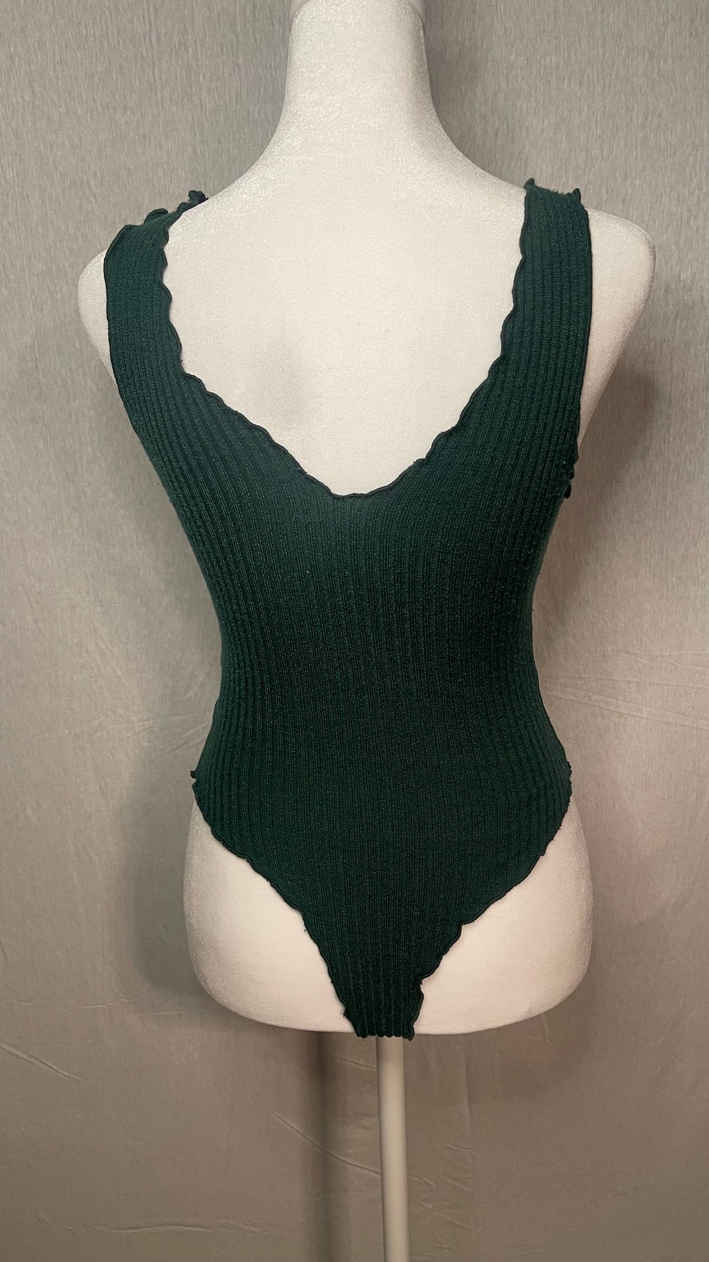 XS Green Low Cut Bodysuit