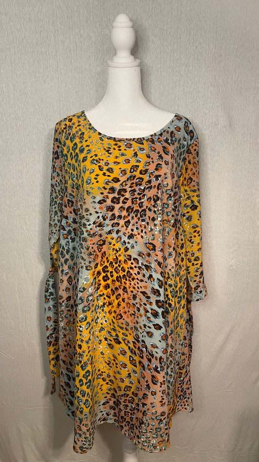 XL/XXL Color Splash Cheetah Print Dress