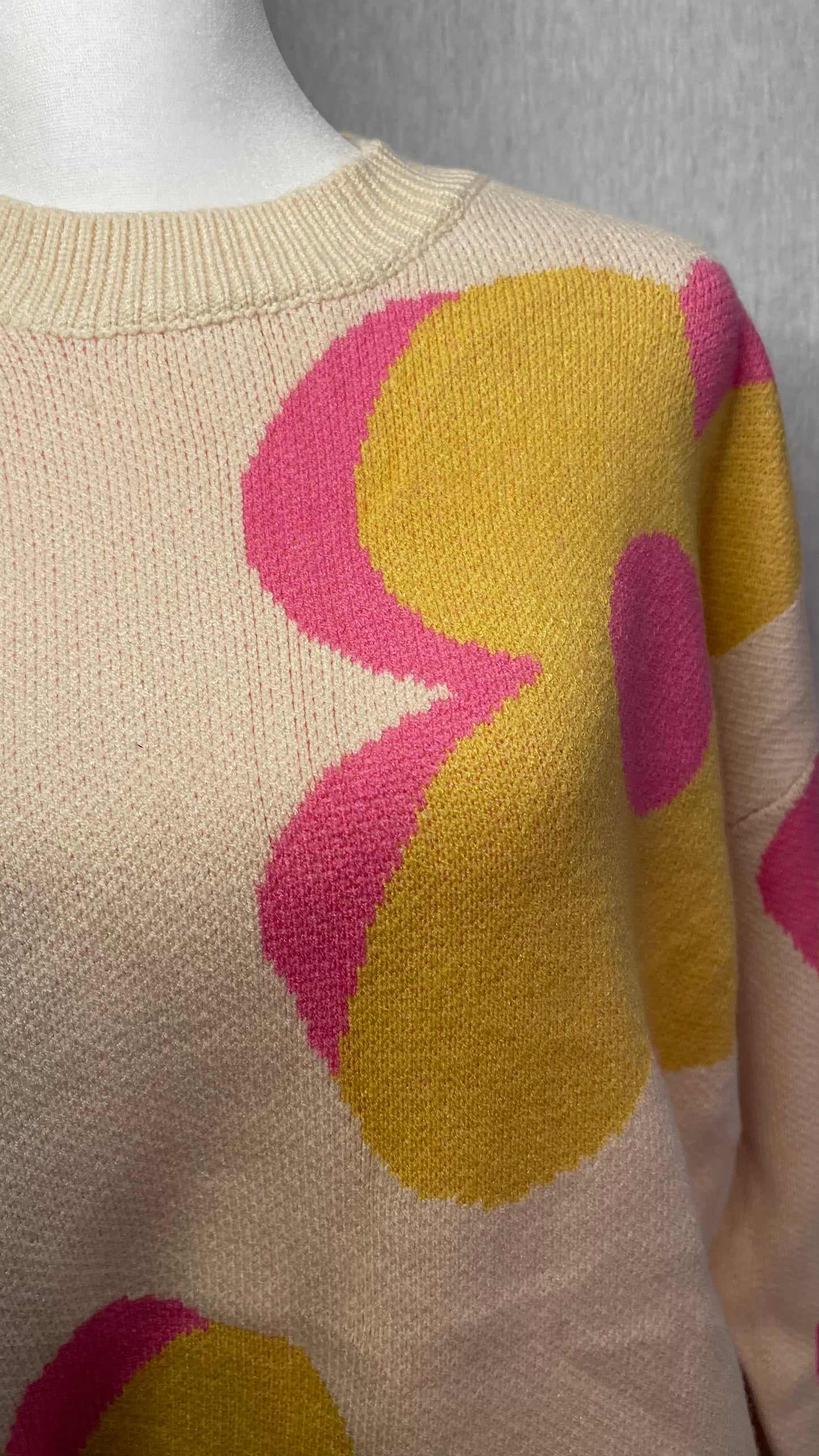 NWOT LG Pink Flower Sweater