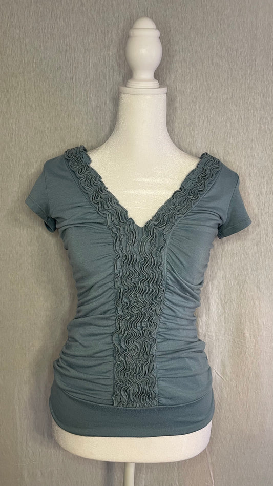SM Y2K Blue/Green Ruffle Top